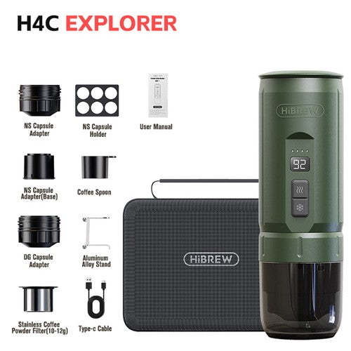 Machine à expresso portable HIBREW H4C, machine à café manuelle pour le camping Machine à expresso portable HIBREW H4C, machine à café manuelle pour le camping
